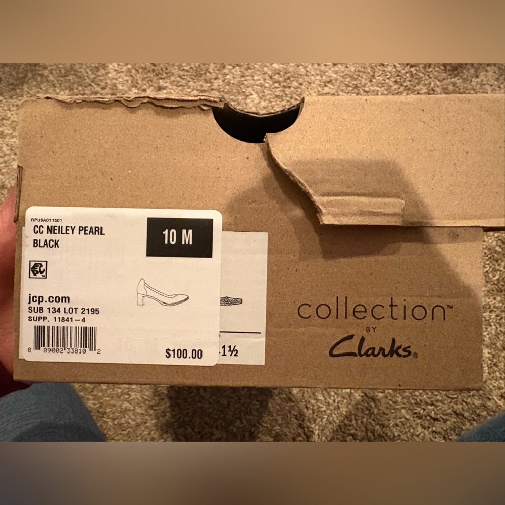 Clarks Black Neiley Pearl Heels Women’s Size 10 NWT